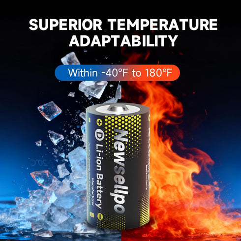 Newsellpo 4 Pack, 8000mWh 1.5V LR20 4 1 Rechargeable Lithium D Batteries D Cell Battery with in USB-C Charging Cable