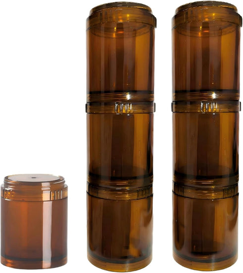 JMOFLUG Stackable Pill Organizer 7 Day, Pill Box Tower with Connectable Screw Lids,Light