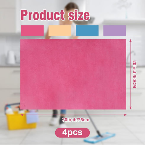 4 Pcs Multicolor Extra Large Microfiber Cleaning Cloth, 30 x 20 Inch, Reusable Thick Towel for Home Office