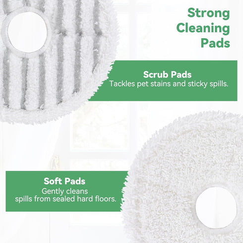 3764 SpinWave + Vac Mop Pads Compatible with Bissell SpinWave + Vac, Washable and Reusable Replacement Head (12 Pack)