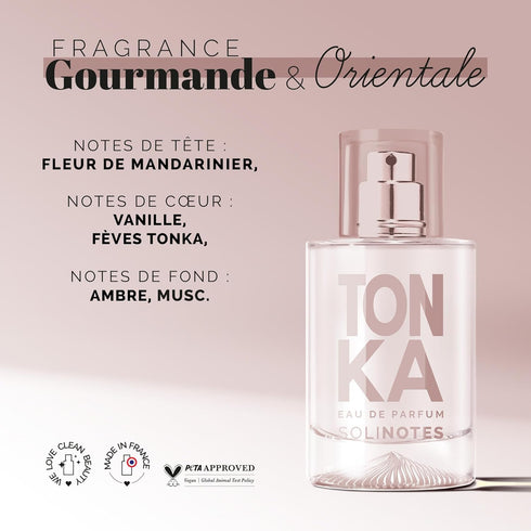 Solinotes Tonka Perfume for Women & Men, 1.7 Fl Oz/50 ML Eau De Parfum, Clean Cruelty Free Vegan