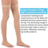PADRAM Thigh High Compression Stockings, 20-30mmHg Open Toe Support Hose for Women, Beige, Large