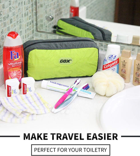 GOX Travel Toiletry Bag Dopp Kit Case Small Zippered Bag Ditty Bag Bathroom Pouch for Women(Green)