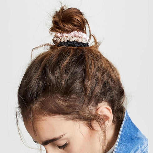 LILYSILK Pure Silk Scrunchies for Women - Colorful Hair Bow Ties, Unique Bobble Elastics Hair Scrunchy, 10pc-Mini