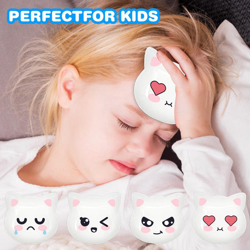 (4 Pcs) Kids Reusable Gel Ice Pack, Cute Children Gel Ice Pack for Kids Injuries, Cute Lunch Ice Pack, Breastfeeding,