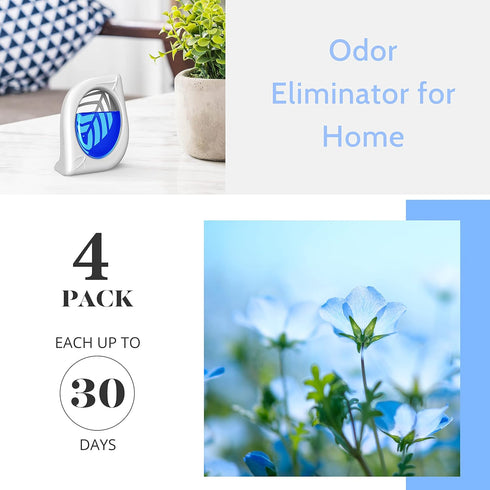 Air Freshener for Home - 4 Pack, Fresh Scent Odor Eliminator for Small Areas, Up to 120 Days of Freshness