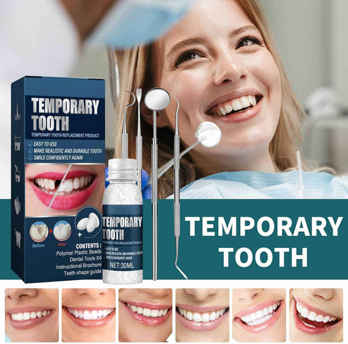 Tooth Repair Kit, Moldable Tooth Filling Repair Kit for Temporary Tooth Replacement, Dental Care Kit for Home