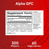 Jarrow Formulas Alpha GPC, 300mg, Dietary Supplement, Brain Health Supplements for Adults, 60 Veggie Capsules