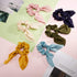 Yaomiao 12 Pieces Bow Hair Scrunchies, Bunny Ear Silk Bowknot Elastic Hair Ties for Women (Satin Silk)