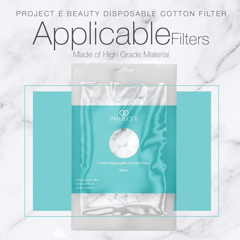 Project E Beauty 500pcs Cotton Filter (11mm) | Microdermabrasion Replacement Filters | Facial Vacuum Accessories