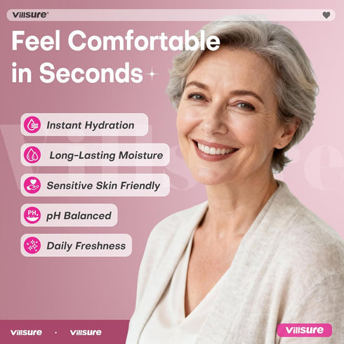Villsure Hyaluronic Acid Vaginal Moisturizer for Women pH Balance Support Vaginal Care Gel Helps Relieve Dryness