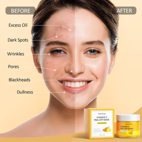 SHVYOG Vitamin C Peel Off Face Mask, Deep Cleansing Exfoliating Mask for Blackheads and Large Pores