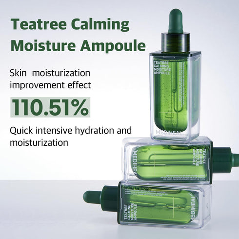 MEDIHEAL Teatree Calming Moisture Ampoule (1.7 fl oz, 1 Pack), Quick Calming and Deep Hydrating for Sensitive Skin
