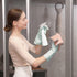 COOLJOB Small Reusable Rubber Dishwashing Gloves, Non-Slip Grippy Long Kitchen & Bathroom Gloves, Mint Green, 1 Pair