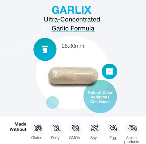 XYMOGEN GarliX Ultra-Concentrated Garlic Supplement, 90 Capsules for Antioxidant Activity and Immune Health