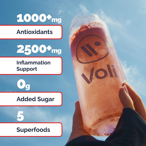 Packets Inflammation 15 Count Voli Recovery - Post Workout Superfood Powder | Plant-Based Drink Mix with Curcumin