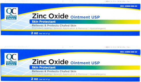Quality Choice Zinc Oxide Ointment Skin Protectant, 2oz Each, Pack of 2