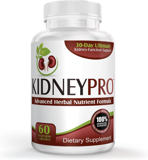 Kidney-PRO with 21 Kidney Health Supplements, All-in-1 Formula for Happier Kidneys & Urinary Tract, 60 Capsules
