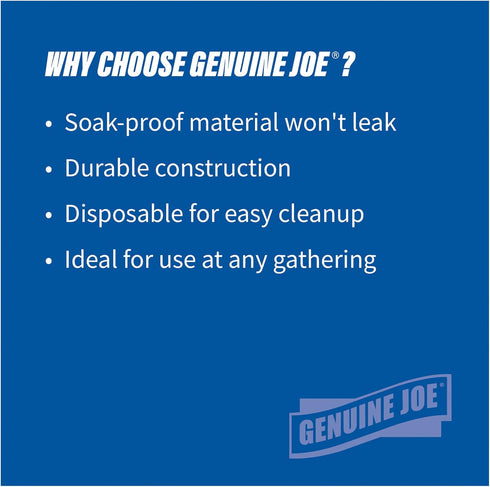 Genuine Joe Printed Paper Plates, 10" Diameter, Pack of 125