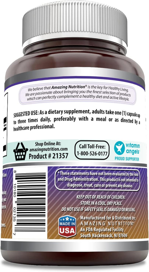 L-Arginine Supplement by Amazing Formulas | 500 Mg Per Serving | 250 Capsules | Non-GMO | Gluten Free | Made in USA