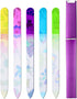 Mudder 5 Pack Glass Nail File with Case, Double Sided Crystal Fingernail File for Natural Nails Manicure