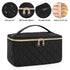 OCHEAL Portable Cosmetic Bag, Large Capacity Travel Makeup Case Organizer, Rhombus Black Toiletry Bag for Girls