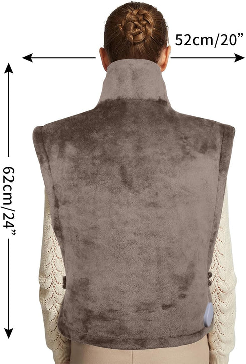 RUQIJI 26" 35" 12 Settings&Countdown x Flannel Neck&Shoulder&Back Heating Pad with Temperature timer, Pain Relief