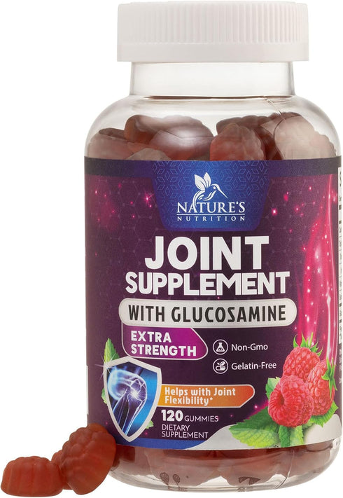 Nature's Joint Support Gummies, 120 Gummies, Glucosamine Plus Vitamin E for Joint Health & Flexibility