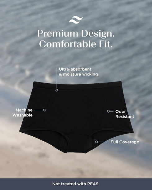 Saalt Comfort Modal CloudShort Period Underwear - Super Absorbency - Keeps You Dry from All Leaks (Medium, Volcanic