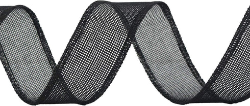 MEEDEE Black Burlap Wired Ribbon, 1.5 Inch, 10 Yards for Crafts, Gift Wrapping, and Home Decorating