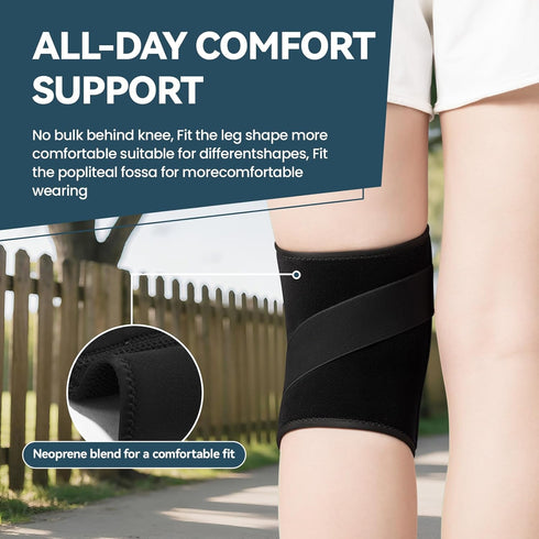 JOMVD Knee Brace for Knee Pain Relief, Adjustable Knee Support with Side Stabilizers for Meniscus Tear, Arthritis, ACL