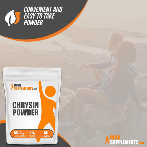 BulkSupplements.com Chrysin Powder - Gluten Free Antioxidants Supplement, 500mg per Serving, 50 Servings, 25g (0.88 oz)