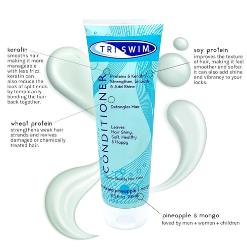 TRISWIM Swim Conditioner 8.5oz | Hydrates, Strengthens & Smooths Hair | Repairs Damage from Chlorine
