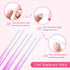 Maitys 6 Pieces Glass Cuticle Pusher Set, Double Sided Crystal Nail Files, Precision Manicure Pedicure Tools (Pink)