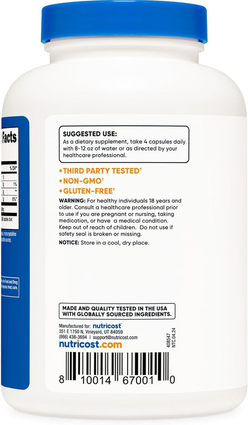 Nutricost D-Ribose 700mg (2800mg Per Serving), 240 Capsules, Vegetarian Friendly, Non-GMO, Gluten Free