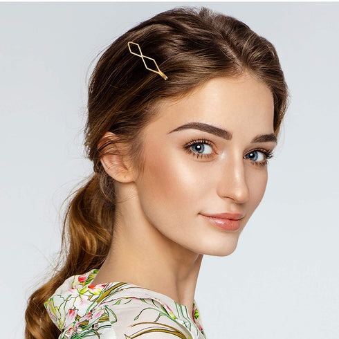 Yaomiao 17 Pieces Gold Hair Pins Set Geometric Bobby Pin Barrettes Decorative Jewelry Hair Clamps for Women