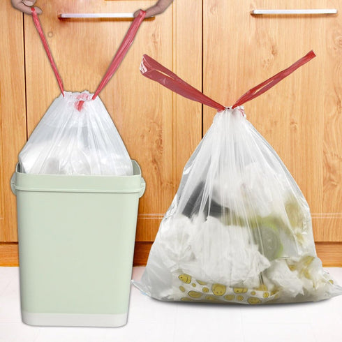 Pekky 7 120 Counts Gallon Drawstring Trash Bags, Clear, Heavy Duty