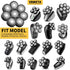 Men's Electric Shaver Replacement Heads, 8D Sharp Stainless Steel Blades - 8 Heads for Electric Rotary Shaver (Black)