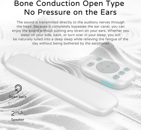 Under-Pillow Bone Conduction Sleep Speaker & White Noise Sound Machine with Sleep Timer, TF Card Compatible | for Side