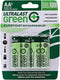ULTRALAST ULGED4AA AA Green Precharged Ready-to-Use Rechargeable Batteries - 4 Pack