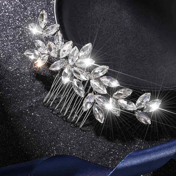 Latious Silver Crystal Bride Wedding Hair Comb, Rhinestone Bridal Hair Clip, Sparkly Gem Hair Accessories for Women and