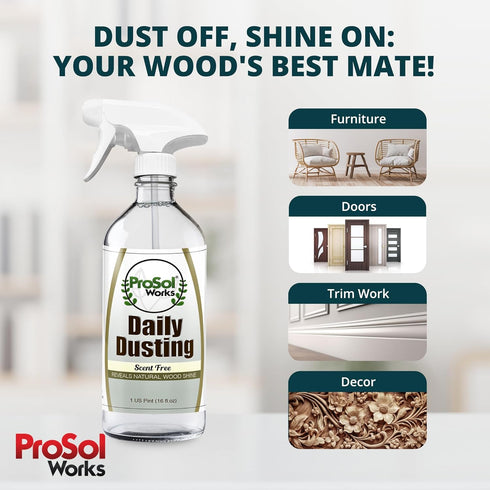 Daily Dusting Spray Surface Cleaner - 16 oz Wood Cleaner for Tables, Cabinets & Antique Restorer