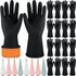 Hushee 24 Pcs Reusable Kitchen Dishwashing Gloves, Heavy Duty Coral Velvet Kitchen Dishcloth, Non-Slip Black Rubber
