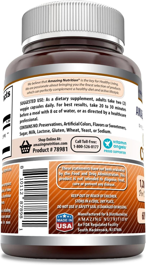 Amazing Formulas Ceylon Cinnamon 1200 Mg Per Serving - Veggie Capsules, Non-GMO, Gluten-Free, 60 Count