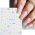 Flower Nail Art Stickers, 5D Embossed Self-Adhesive Decals, Spring Daisy Nail Design for Women Girls DIY Decoration