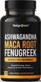 Natgrown Ashwagandha Maca Root Fenugreek Extract Capsules for Men & Women - 120 Vegan Pills