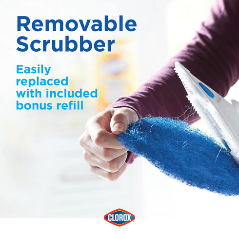 Clorox Extendable Tub and Tile Scrubber with Extra Pad for Efficient Cleaning