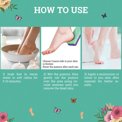 Maccibelle Salon Foot Pumice and Scrubber Pack of 4 for Feet and Heels, Safely Eliminate Callus and Rough Skin