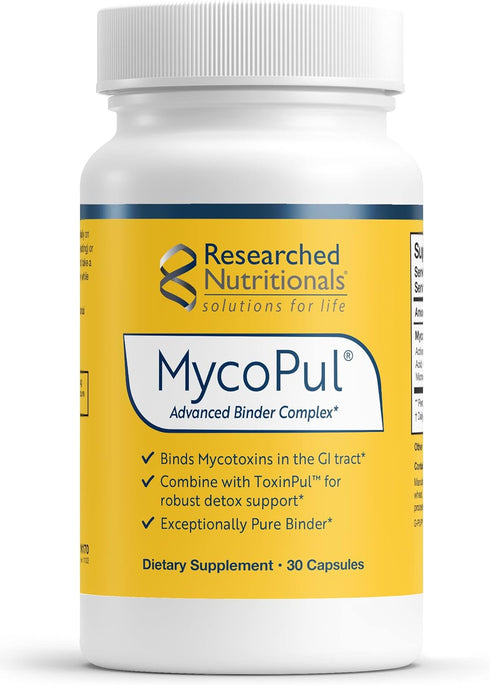 Researched Nutritionals MycoPul - Advanced Toxin Binder Complex with Activated Charcoal, Fulvic Acid, 30 Capsules