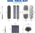 9Pcs Dusters for Cleaning Kit - Extendable Microfiber Duster Tools with 100" Long Pole for Home Use